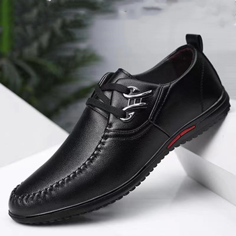 2024 new versatile men's leather shoes - soft sole business casual loafers - perfect for work, security, and dad shoes - wholesale available