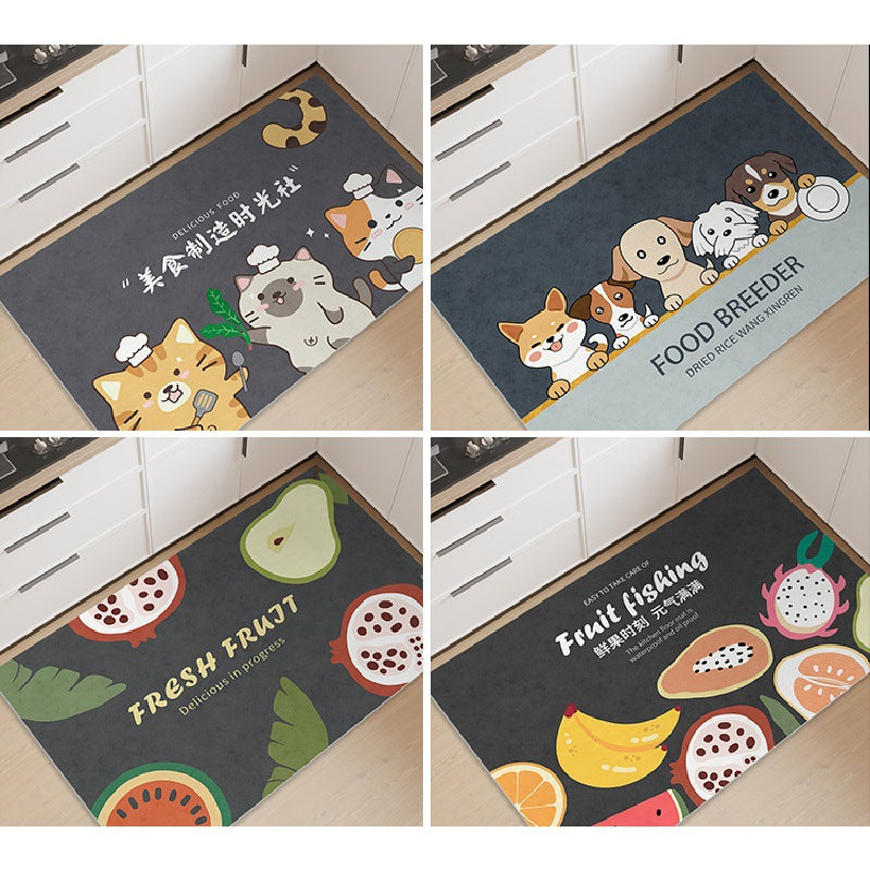 Kitchen floor mat non-slip oil-proof wipeable no-wash carpet foot pad waterproof pvc wipeable stain-resistant whole floor for home