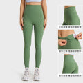Dianqian new arrival high waist nude yoga pants for women silmslimming look training fitness sports nine-point pants s2082
