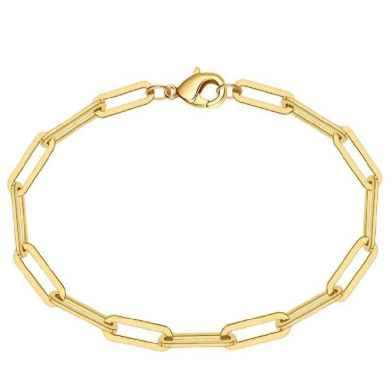 European and american new women's bracelet, minimalist chain bracelet, stainless steel bracelet, gold-plated jewelry wholesale distribution