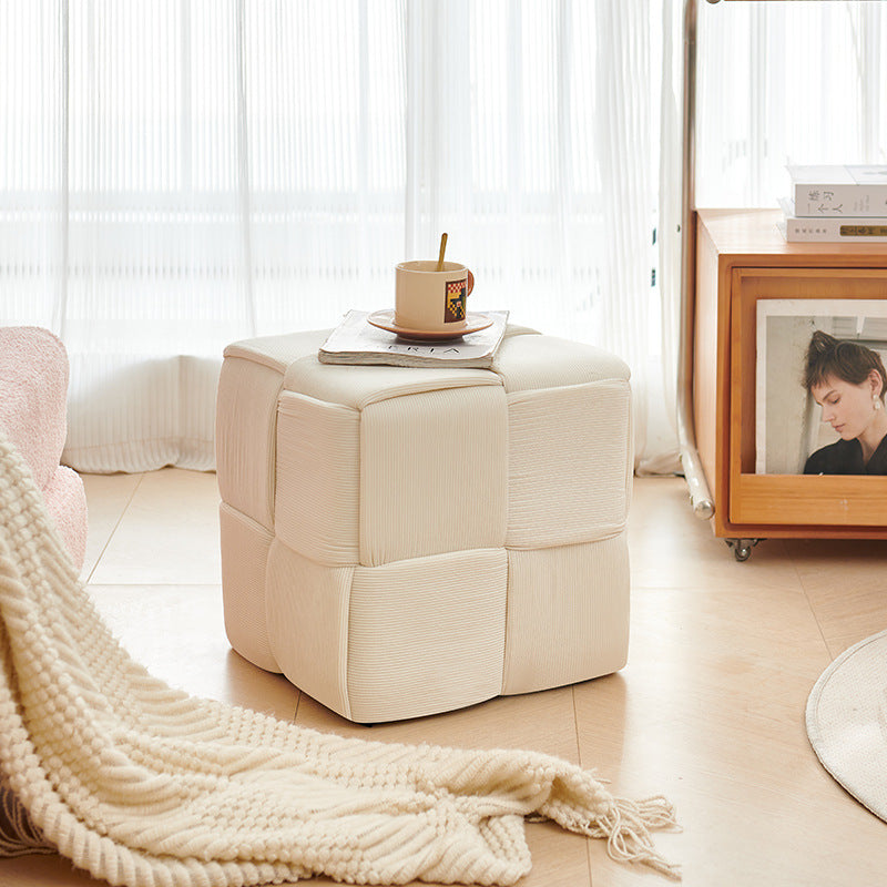 Sofa stool for home living room footrest bedroom casual low stool corduroy twist stool beige stool cross-border hot selling