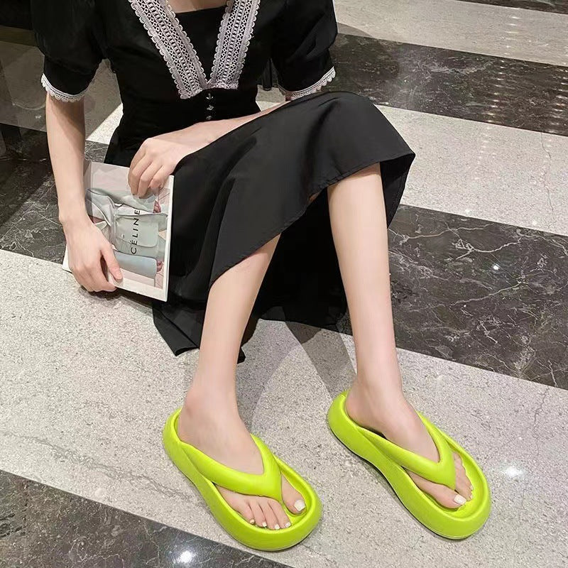 Eva flip-flops new arrival summer popular shit-feeling casualthick sole bath beach flip-flops women's outwear