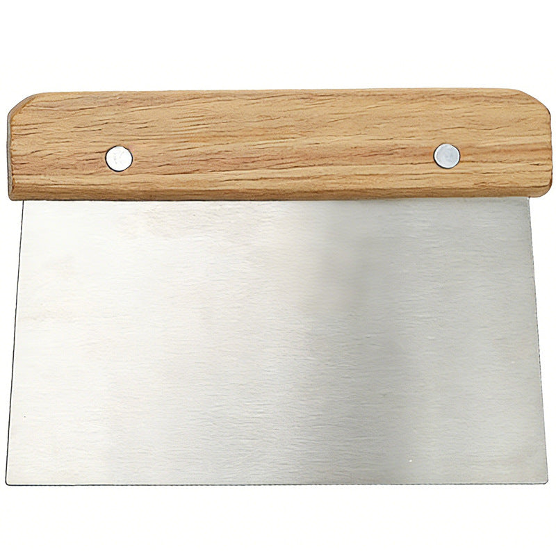 430 stainless steel beech wood handle cream scraper dough cutting knife pancake baking tool pancake knife