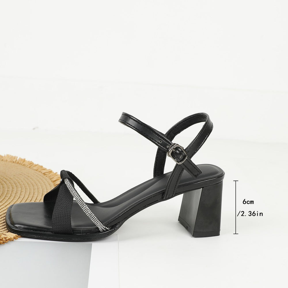 2025 new chunky heel mid-heel sandals - fairycore style, 2025 summer's hottest trending style, single strap, soft and elegant