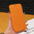 Premium gold shield magnetic leather case for iphone 17 pro max, apple 16 flip cover, full coverage, drop protection