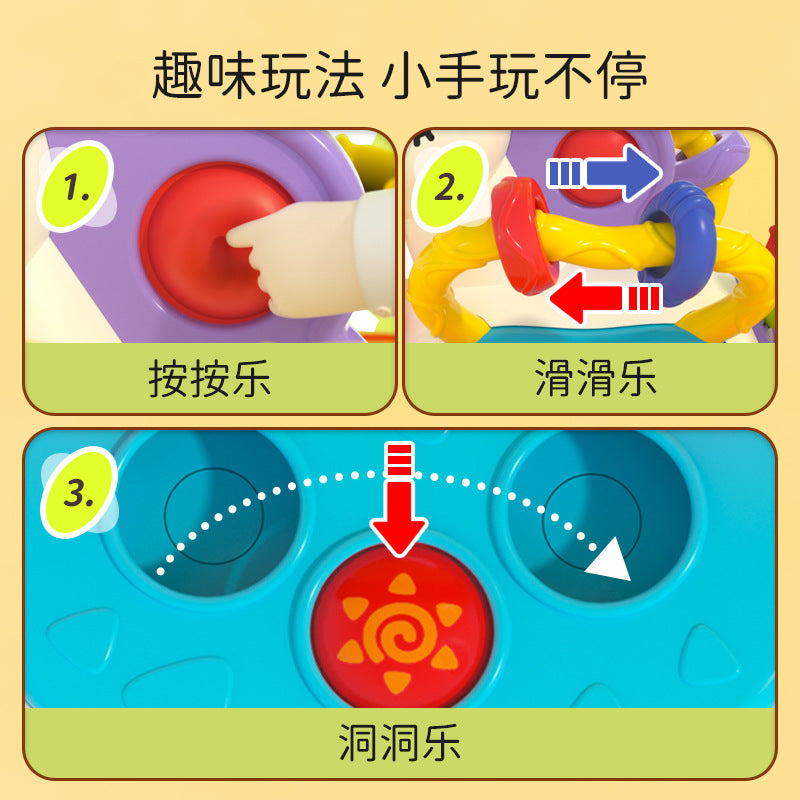 New Pony Lara Le Infant and Toddler Little Hand Finger Swatting Music Press Soft Rubber Rattle Infant and Toddler Educational Toys