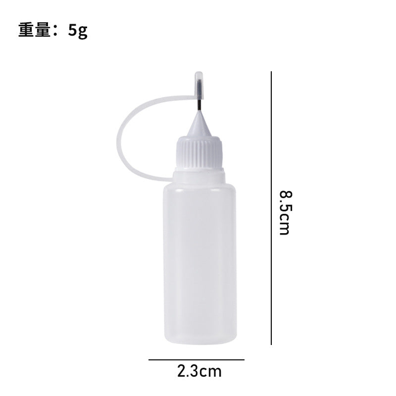 Dispensing bottle, needle bottle, pinhole bottle, tattoo pigment oil injection bottle, soft fat caulking glue bottle, squeezable pointed mouth bottle