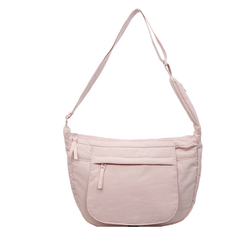 preppy style niche style crossbody bag easiest for match women's work clothing shoulder dumpling bag simple cloth bag large capacity nylon
