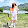 Girls' summer outfit  new style: trendy two-piece set for little girls and big kids - lightweight short-sleeve t-shirt and shorts