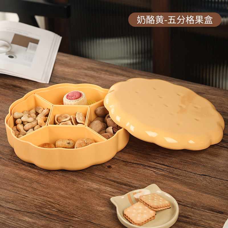 Creative and simple dried fruit box Internet celebrity household grid candy box fruit plate Chinese New Year fruit box living room snack storage box