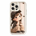 Custom painted phone case - cartoon design for iphone 16, solid color apple 15, diamond sand diy phone 14 soft case