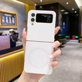 New arrival is suitable for samsung zflip 30% off stacked wireless charging mobile phone case zflip6 liquid metal paint magnetic protective cover
