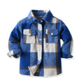 New plaid shirt for boys and girls - autumn/winter outerwear - spring/autumn boys' lapel open collar children's shirt