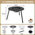 Outdoor bbq grill & tea brewing set - portable, detachable, smokeless patio bbq table - electric & charcoal dual-use grill