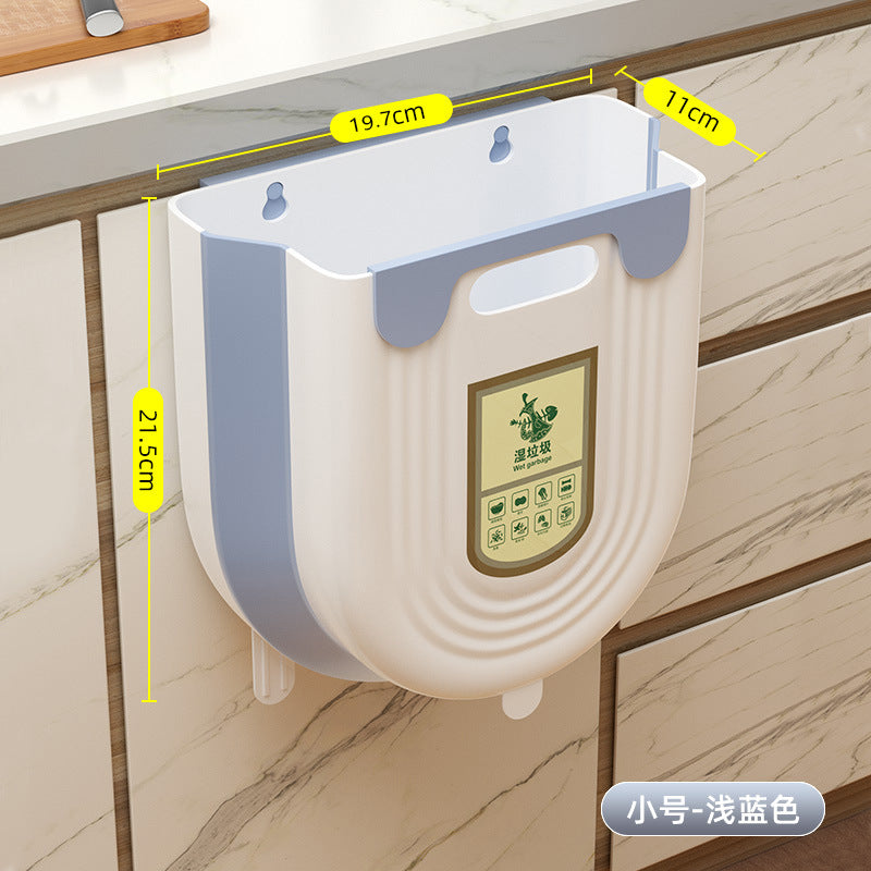 Kitchen trash can hanging for home kitchen waste classification foldable cabinet door wall hanging bathroom toilet storage wastebasket