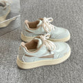 Korean style chunky platform sneakers - trendy, versatile, and unique white shoes for women - new spring 2026 collection - student bread shoes