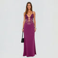 European and american women's clothing  summer new fashion halter lace crisscross tie-up hollow-out sexy backless dress