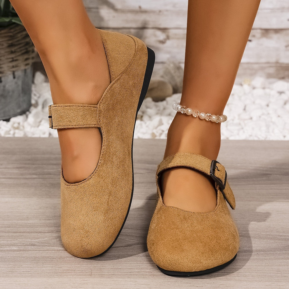 exportplus sizespring & fallnew arrivalflatsflats one-piece buckle strap women's shoes two-wearflatsfashioncasualflats