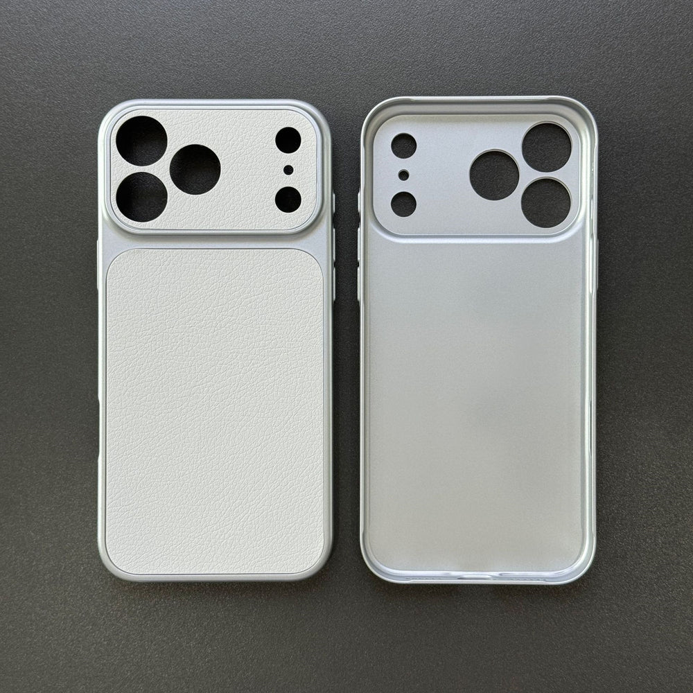 Instantly transform your phone with a premium leather-feel iphone 17 pro max case. available in white for iphone 17, iphone 16, and iphone 15 models. featuring corning glass and a minimalist, faux-leather design