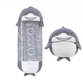 Kids' sleeping bag - foldable anti-kick quilt, children's sleeping bag with cartoon animal design and pillow