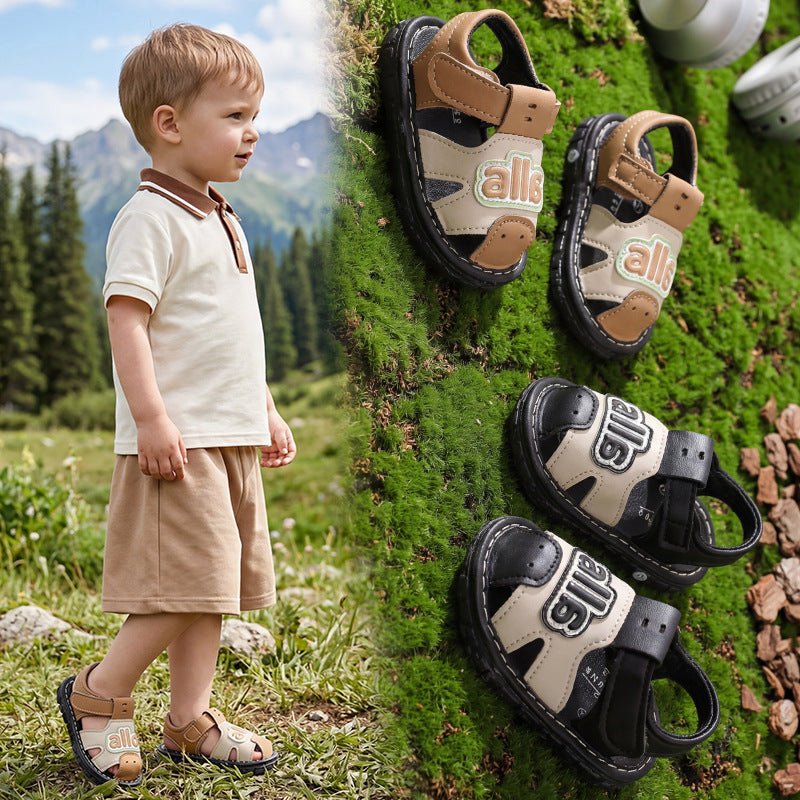 Jiao jiao shoes  summer soft sole non-slip baby sandals, 1-2 years old boys and girls, princess closed-toe infant first walker shoes