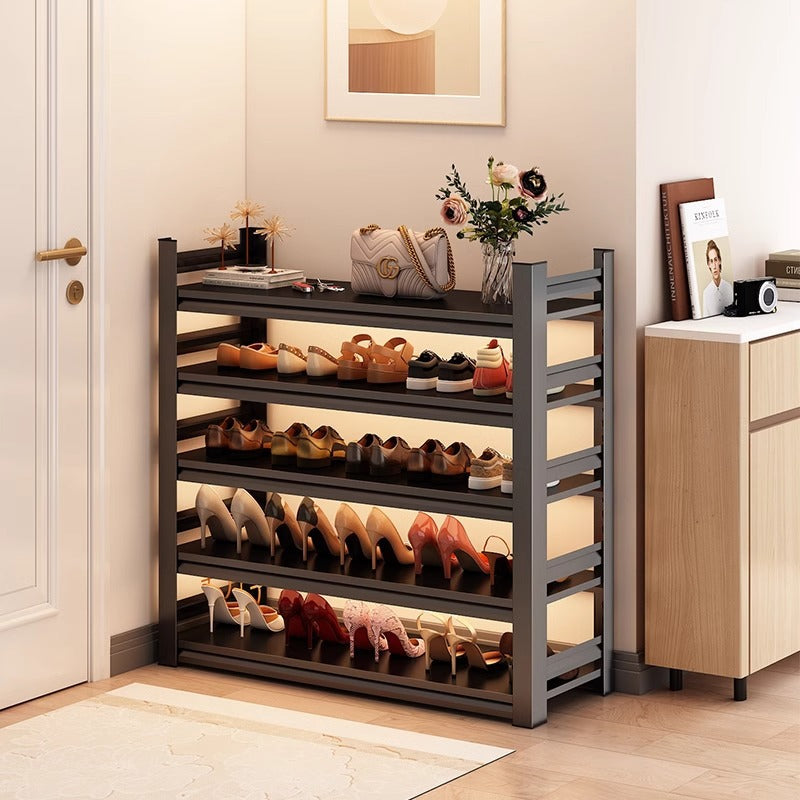 Steel shoe rack for home door multi-layer floor-standing storage rack large-capacity iron storage rack entrance door simple shoe cabinet