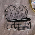 Bathroom decorative shelf wall mount - toilet paper, hair dryer, and cosmetic organizer for vanity - no drilling required
