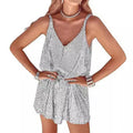 Amazon women's loose v-neck nightclub sexy hot girl dress - pure & sultry style, european & american style spaghetti strap sequin dress