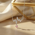 Japanese and korean popular copper inlaid zirconium full diamond electrocardiogram necklace for women accessible luxuryniche stylefashionelegant titanium steel clavicle chain jewelry