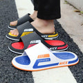 Summer trendy men's slippers - stylish outdoor & indoor home slippers, non-slip bathroom slides for couples