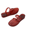 Baotou drag crystal transparent pointed toe sandals women's shoes princess jelly crystal shoes soft plaidabrasion resistantladieswear shoes