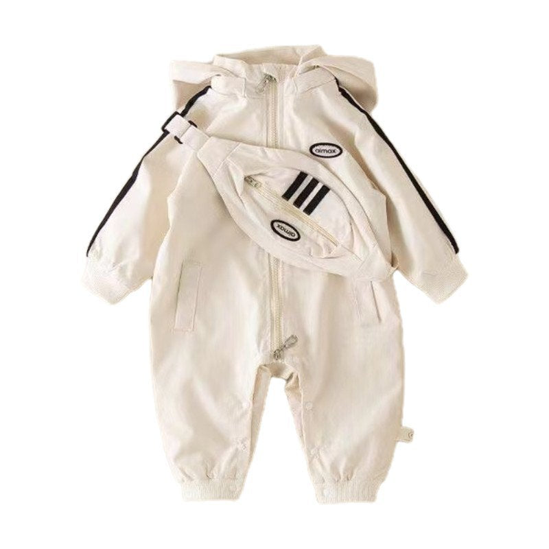 New autumn baby clothes: stylish rompers for baby boys, cute backpack rompers, spring/autumn outings, trendy styles