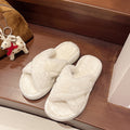 2024 new fuzzy slippers for women, korean style, trendy ins design, winter 2024 home comfort, one-strap cotton slippers for women