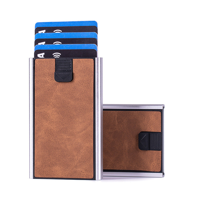 Premium texture card bag, aluminum alloy card bag, anti-magnetic metal card box, card cover, automatic pop-up credit card bag, card cover.
