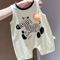 Summer romper baby newborn infant summer outfit cartoon sleeveless bodysuit unisex crawling suit cartoon onesie