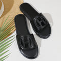 2026 women's summer fashion versatile sandals - ladies' outdoor slippers with hot-pressed electric embroidery and flat soles (for export)