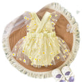 Baby girl party outfit cute suspender three flowers patchwork mesh one-piece dress