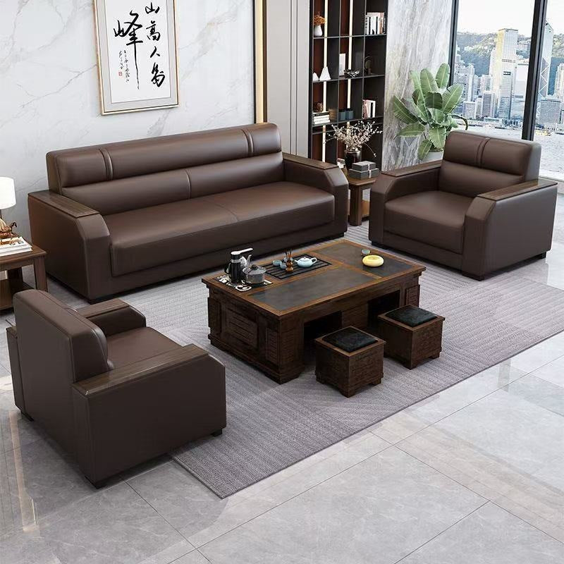 Office sofa living room reception modern casual reception sofa three-seater coffee table combination suit office sofa