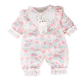 Baby clothes autumn romper infant crawling suit girl double layer cute long sleeve outing clothes princess outing jumpsuit