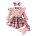 Children's clothingexportfashion cross-border children's clothinglong sleeves pit plaid dress