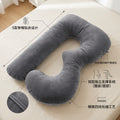 B-shape pregnancy pillow for side sleepers - adult sleep pillow supports back, legs, belly, and waist - multifunctional pregnancy pillow