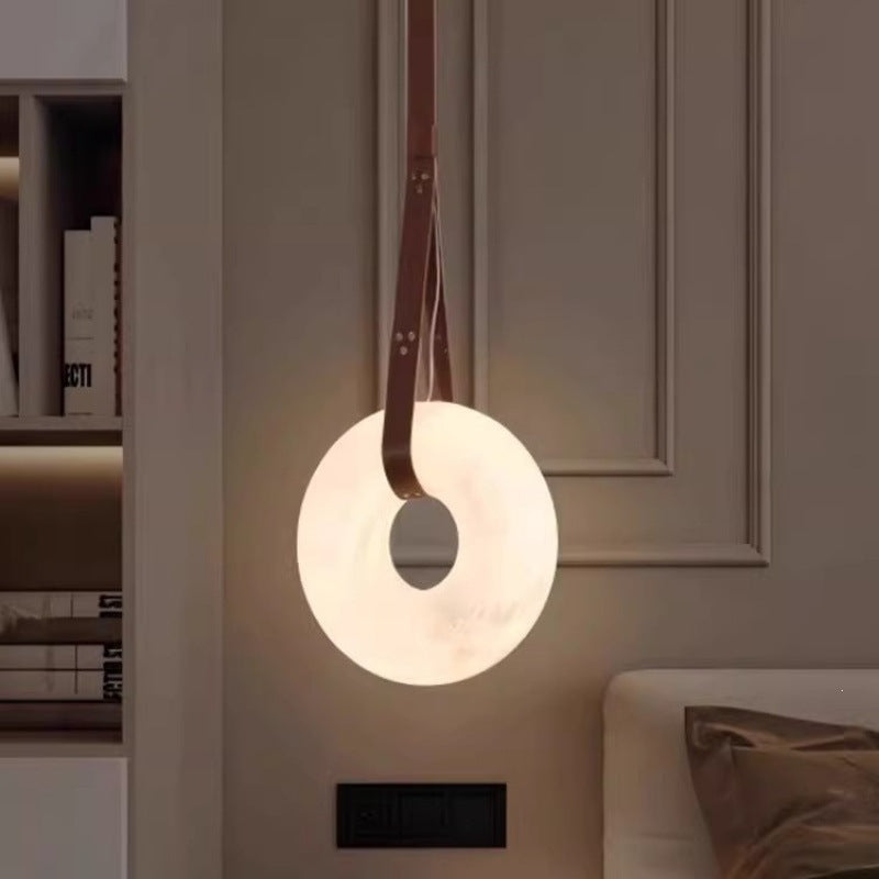 Spanish ring marble chandelier - bedroom bedside, nordic style, solid brass, designer model - living room, stairwell, hallway, entryway lighting