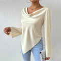 women's fashion: elegant and sophisticated t-shirt - spring/summer, chic, and high-end long sleeve top