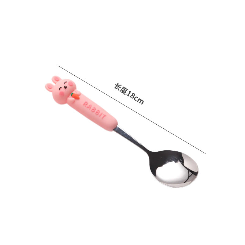 Platform-selected cartoon cutlery set: high-temperature resistant, detachable handle, cute baby forks, stylish children's dining utensils