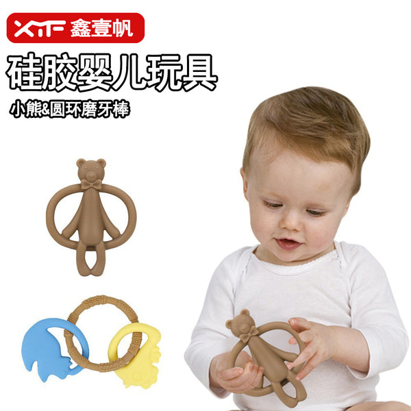 New  small month-old bear toothpaste bite music baby toothpaste baby anti-eating hand grinding stick mother and baby products