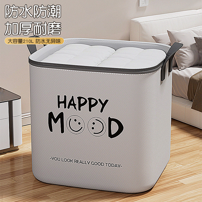 New gray smiley face storage bag, clothes quilt, moisture-proof and mildew-proof moving packing bag, clothes sorting box, storage bag.