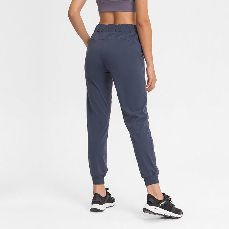 new arrival elastic waist yoga pants casualstraight-leg sports casual elastic leggings nine-point pants for women dp022