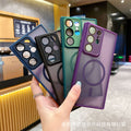 Suitable for samsung s23ultra skin-feeling frosted mobile phone case s25 ya shield magnetic lens protective case s23plus soft