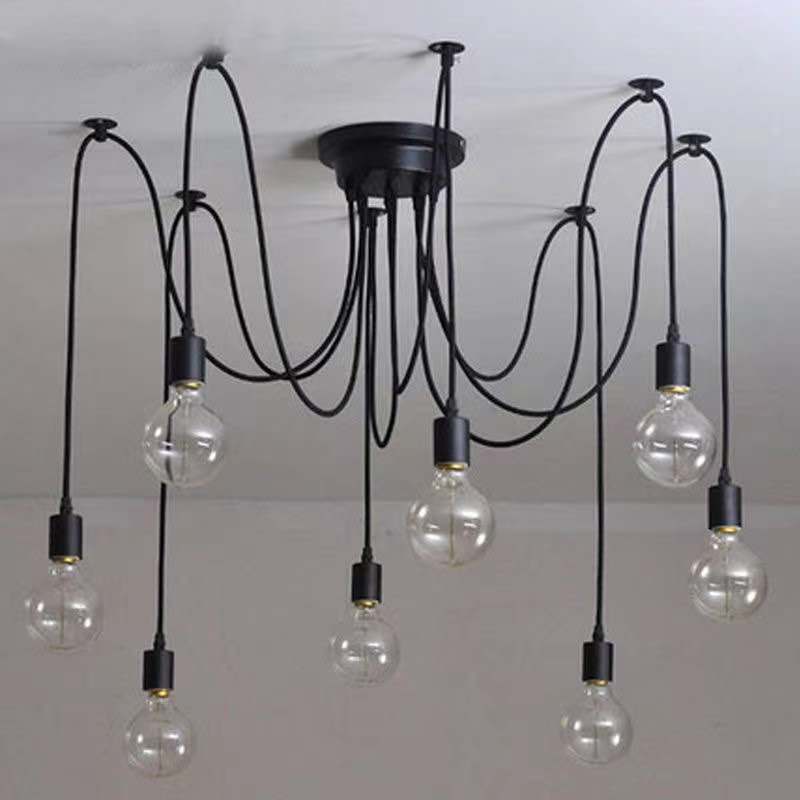 Tiannu loose flower chandelier retro industrial style creative bar coffee restaurant office clothing store multi-headed spider lamp