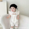 Newborn baby summer romper  spring infant flutter sleeve bodysuit long sleeve crawling suit baby girl outfit